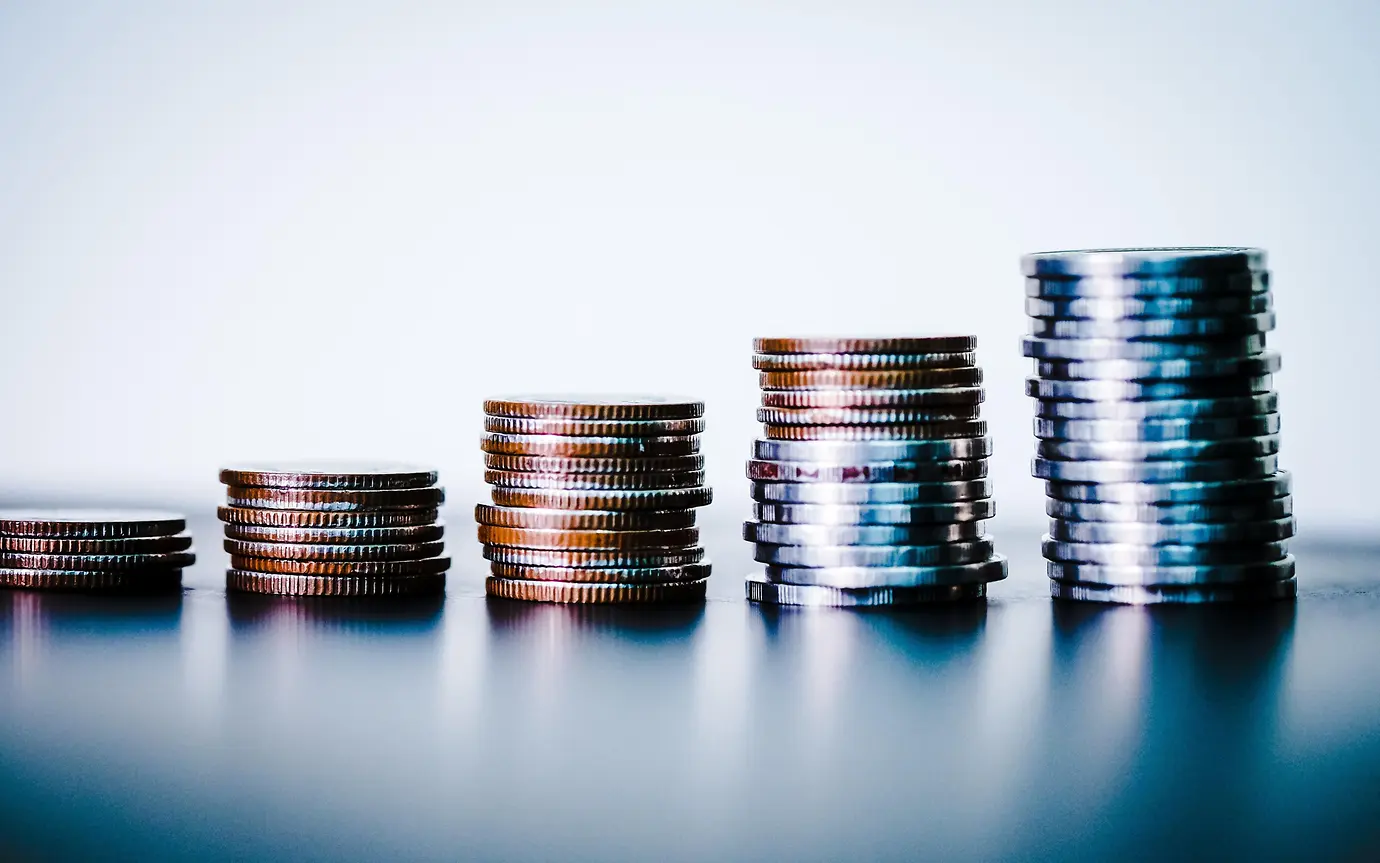 coins stacked in a row