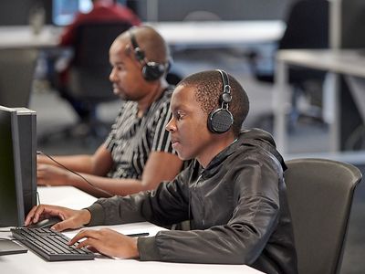 Young employee in the Harambee office