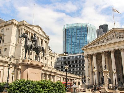 Bank of England and the Royal Exchange in London