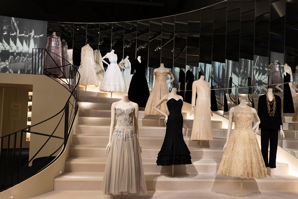 dresses on staircase