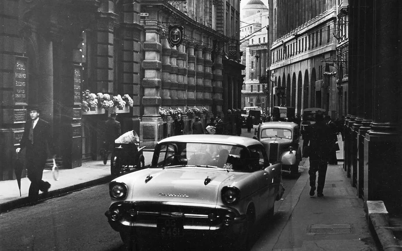 old fashioned car in the City