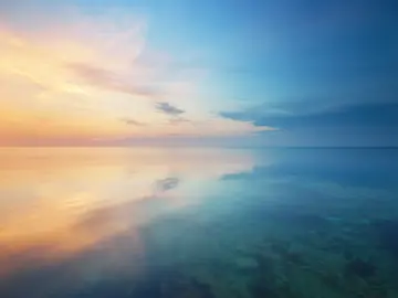 Calm seascape with sunrise