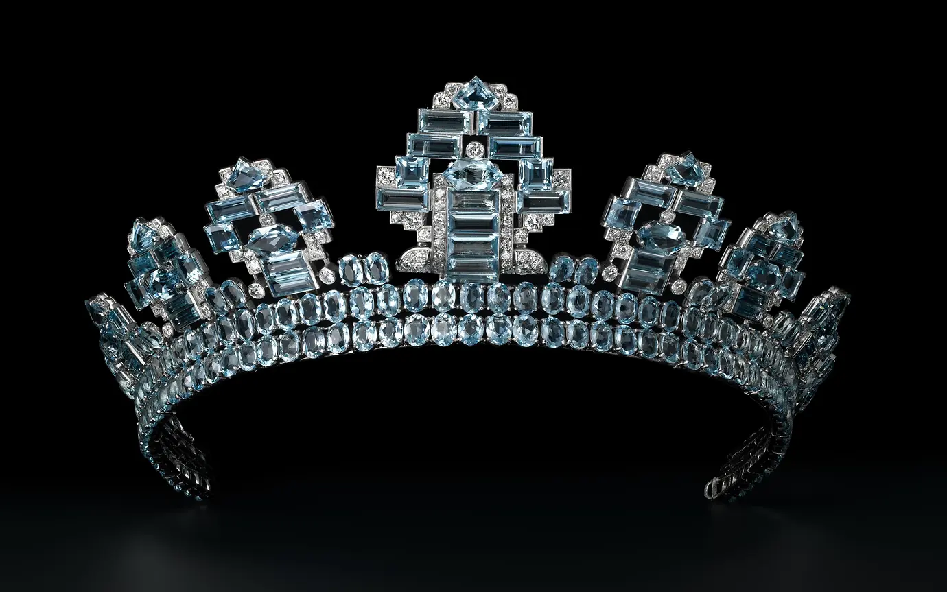 Tiara, Cartier London, 1937. Aquamarine, diamonds and platinum. Vincent Wulveryck, Collection Cartier © Cartier