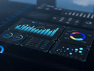 Technology dashboard with data