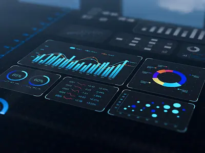Technology dashboard with data