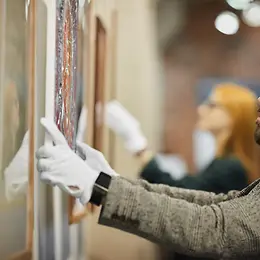Man in gallery