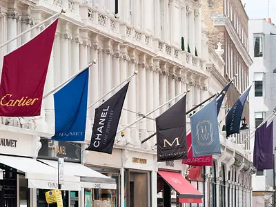 Luxury shopping on Bond Street, London