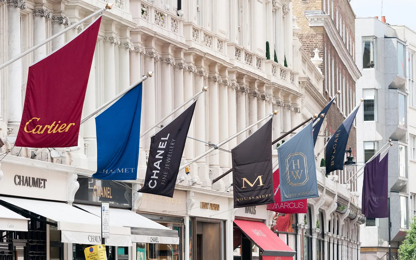 Luxury shopping on Bond Street, London