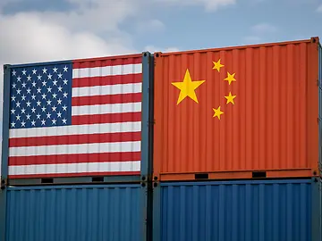 US China flags